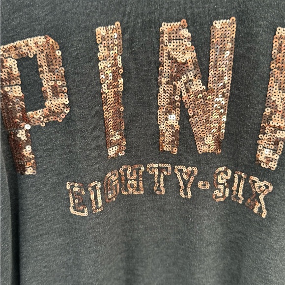 Victoria's Secret PINK Charcoal Sequence Quarter Zip - Picture 6 of 7